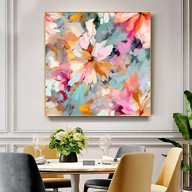  ručně malované květiny olejomalba na plátně velké nástěnné umění abstraktní růžová květinová malba minimalistické umění zakázková malba obývací pokoj domácí výzdoba bez rámu