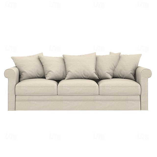  greenlid 100% כותנה כיסוי ספה 3 מושבים כיסוי החלקה בצבע אחיד לספת איקאה