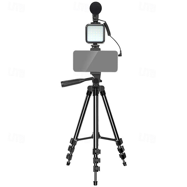  Set porta luce per microfono da 1,3 m, supporto per fotocamera fotografica, porta luce tascabile per microfono