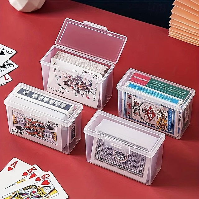  transparante plastic opbergdoos voor kaarten: ideale organizer voor spelkaarten, identiteitskaarten, speelkaarten, visitekaartjes en meer