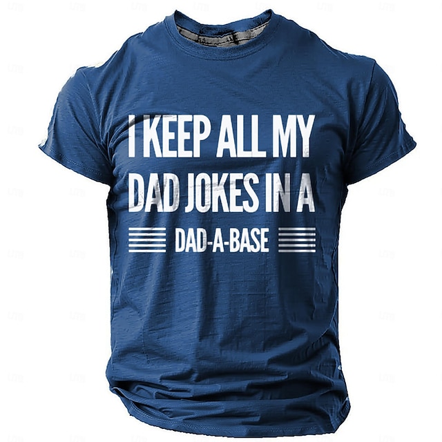  Father's Day Dad Jokes Word Daily Men's 3D Print T shirt Tee Daily Holiday T shirt Black Red Blue Short Sleeve Crew Neck Shirt Summer Spring Clothing Apparel S M L XL XXL XXXL
