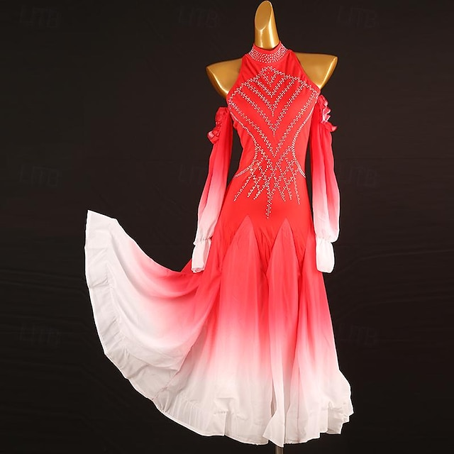  Επίσημος Χορός Φόρεμα Κρύσταλλοι / Στρας Γυναικεία Επίδοση Καθημερινά Ρούχα Μακρυμάνικο Σπαντέξ