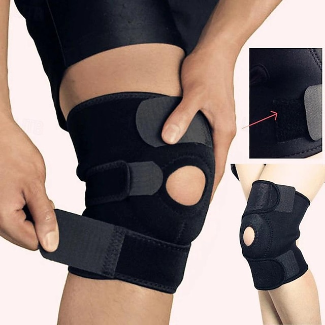  Tutore di supporto per ginocchio regolabile da 1 pezzo migliorata stabilità per lo sport - cinghia di stabilizzazione della rotula - leggera prevenzione degli infortuni & tessuto traspirante, fino a
