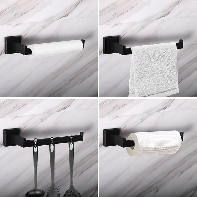  2 peças suporte de toalha de mão anel de toalha de banho toalheiro de banheiro cozinha quadrado toalha de mão cabides de aço inoxidável montado na parede 2 pacotes níquel escovado ouro preto cromo