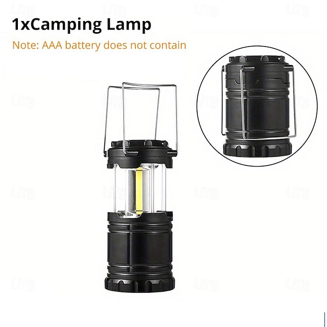  draagbare led camping cob lamp outdoor draagbare telescopische zaklamp noodhaak paardenlamp geschikt voor orkaan, noodgeval, storm, stroomuitval, opvouwbare lantaarns voor buiten