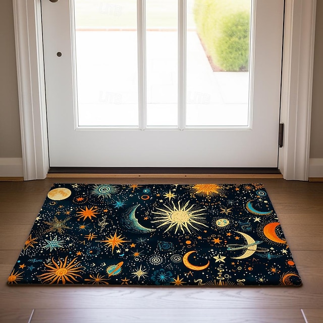  Felpudo de tarot de sol y luna, alfombra de cocina, alfombra antideslizante, alfombra a prueba de aceite, alfombra interior y exterior, decoración de dormitorio, alfombra de baño, alfombra de entrada