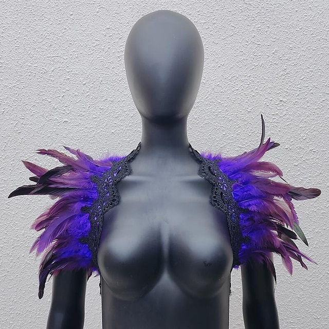  Punk y gótico Baile de Máscaras Chales Capa de plumas Bruja Mujer Pluma Víspera de Todos los Santos Rendimiento Fiesta / Noche Chal