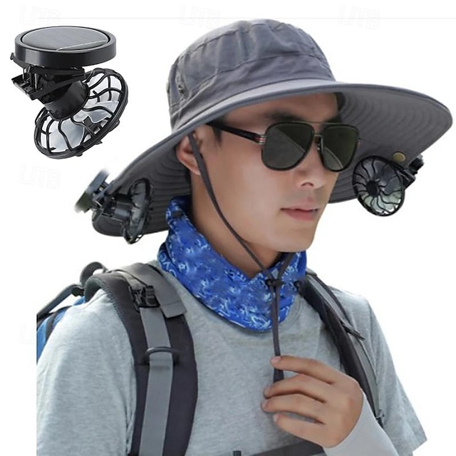  Portable Mini Solar Powered Clip-on Fan Mountain Camping Wilderness Survival Summer Hat Clip-on Cooling Fan