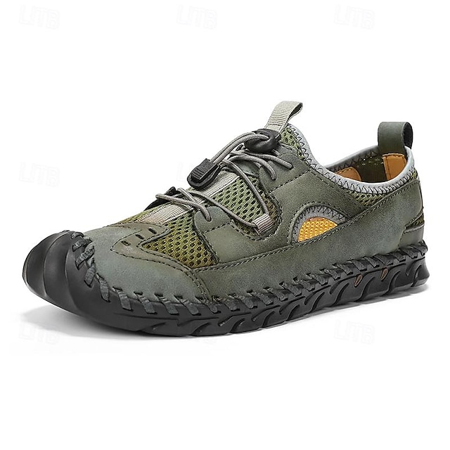  Hombre Sandalias Retro Zapatos de Paseo Casual Diario Cuero Cómodo Botines / Hasta el Tobillo Mocasín Negro Azul Verde Trébol Primavera Otoño