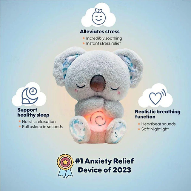 The Relief Koala,relief Koala Breathing Stuffed Animal Baby Sound 