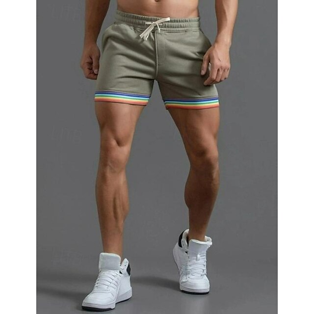 Men's Sweat Shorts Shorts Summer Shorts Patchwork Drawstring Elastic ...