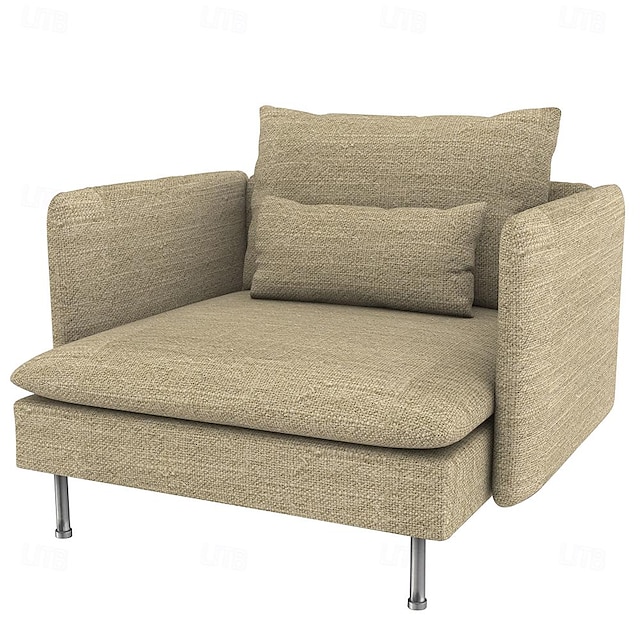  غطاء أريكة من الكتان Söderhamn بمقعد واحد، مصنوع من القطن والكتان المبطن بلون سادة لتبريد الأغطية الانزلاقية من سلسلة ايكيا