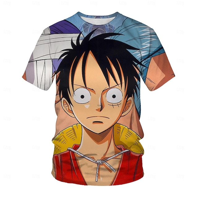  One Piece Affe D. Ruffy Tony Tony Chopper T-Shirt-Ärmel Zeichentrick Manga Anime Grafik T-shirt Für Paar Herren Damen Erwachsene 3D-Druck Strasse Casual