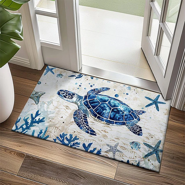 Sea Turtle Doormat Kitchen Mat Floor Mat Non-Slip Area Rug Oil Proof Rug Indoor Outdoor Mat Bedroom Decor Bathroom Mat Entrance Rug 32