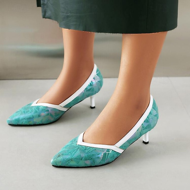  Pentru femei Sandale Pantofi de confort În aer liber Zilnic Paiete Toc Mic Vârf ascuțit Casual minimalism Imitație Piele PU Loafer Roz Mov Verde