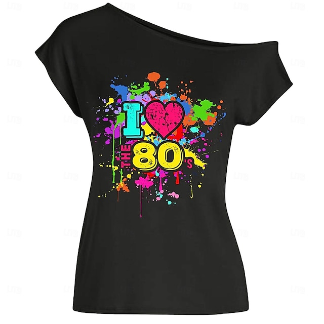  Retro Vintage 1980s Masquerade T-shirt Women's Halloween Carnival Masquerade Party / Evening Adults' T-shirt