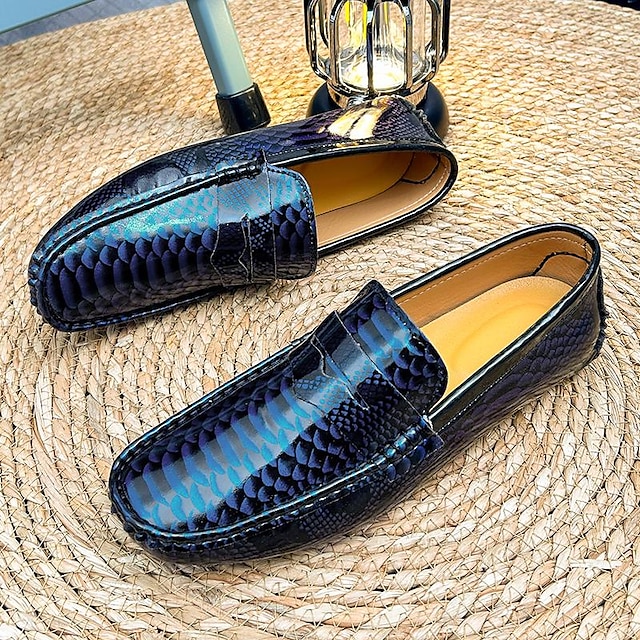  heren loafers & slip-ons retro penny loafers wandelen business casual brits gentleman dagelijks leer comfortabele schoenen donkerrood zwart lichtrood lente herfst