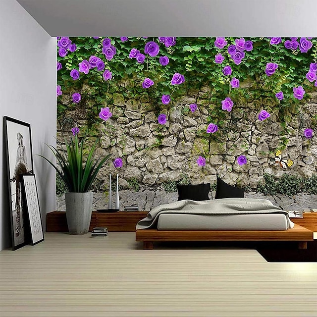  Blumen Wandbehang Wandteppich Wandkunst großer Wandteppich Wandbild Dekor Fotografie Hintergrund Decke Vorhang Home Schlafzimmer Wohnzimmer Dekoration
