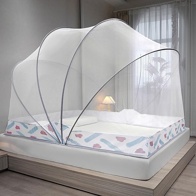  Moskitonetz fürs Bett, in einer Sekunde zu öffnen und zu schließen, faltbare Haushaltsnetze, Erhöhung der Höhe, 119,4 cm, große Fläche, Moskitonetz, Installation kostenlos