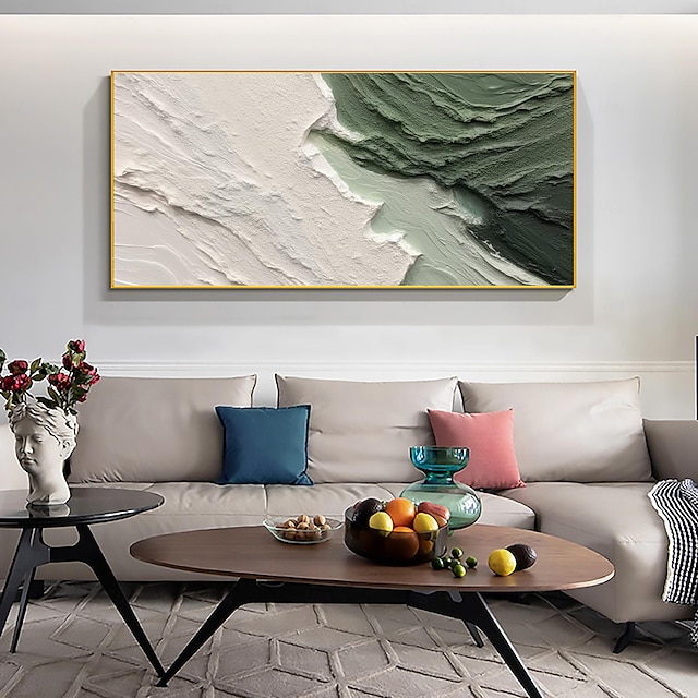  käsintehty alkuperäinen valkoinen ranta öljymaalaus kankaalle boho seinätaide sisustus paksu tekstuuri abstrakti merimaisemamaalaus kodin sisustukseen venytetyllä kehyksellä/ilman sisäkehysmaalausta