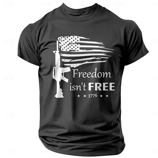  Veterans Day Mäns Patriot Patriotisk Veteran Bokstav T-shirt Tee Top Bomull Kortärmad Grafisk Tröja Svart Vit Armégrön Bekväm Tee Gata Mode Designer