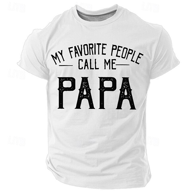 Men's Quotes & Sayings DADA T Shirt T shirt 3D Print Crew Neck Shirt Athleisure Street Style Festival Street Dads Day Gifts Festival White Summer Spring Clothing Apparel S M L XL XXL XXXL4
