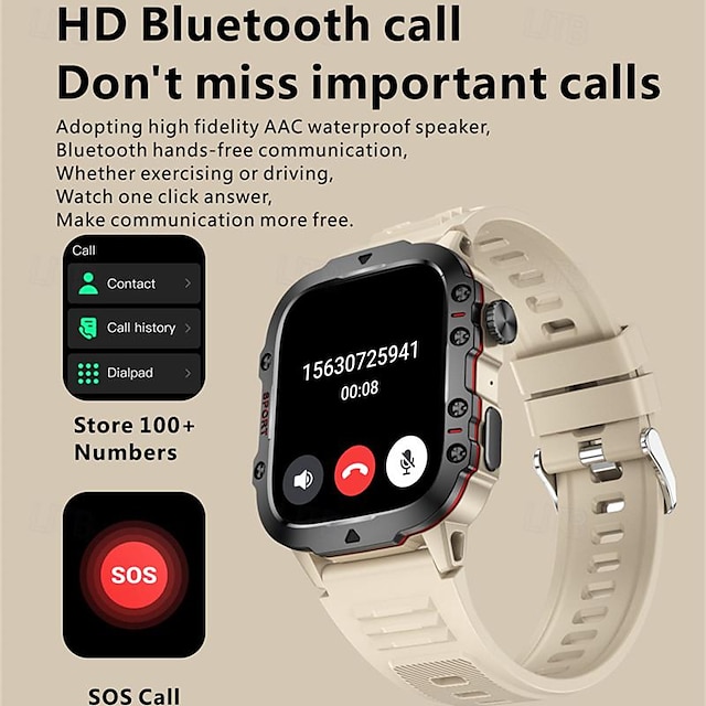  New Bluetooth Call Men And Women Smart Watch Blood Pressure Heart Rate Blood Oxygen Sleep Monitoring Outdoor Sports Watch Female Physiological Cycle Sedentary Reminder Multifunctional Unisex Watch