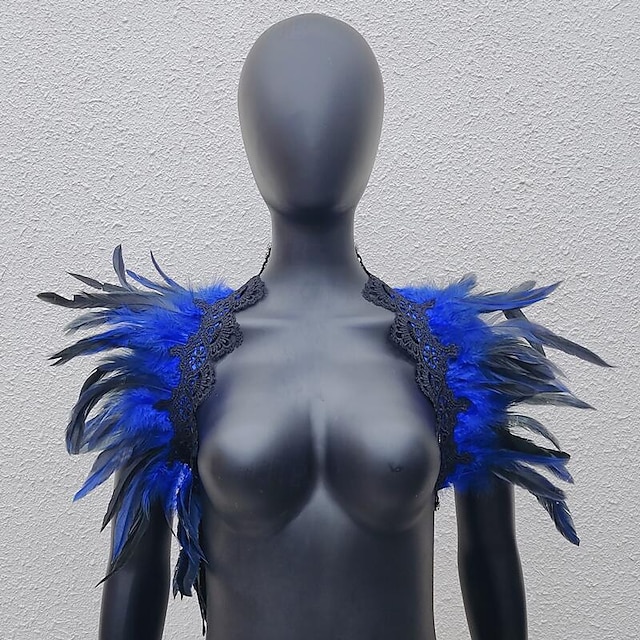  Punk a gotika Maškarní Přehozy přes ramena Peří pláštěnka Čerodějnice Peří Dámské Fantazie Valpuržina noc předvečer Všech svatých Karneval Plesová maškaráda Výkon Večírek Dospělé Šátek