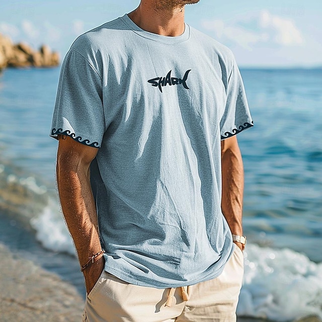  funny fish herre grafisk 100% bomull t-skjorte fritidsskjorte kortermet komfortabel t-skjorte street sommer motedesigner klær