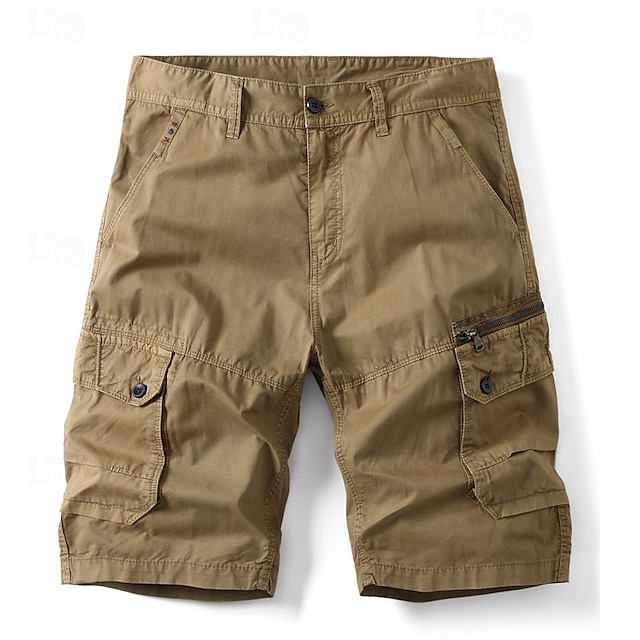  Men's Tactical Shorts Cargo Shorts Shorts Button Multi Pocket Plain Wearable Short Outdoor Daily Going out Fashion Classic Black Blue