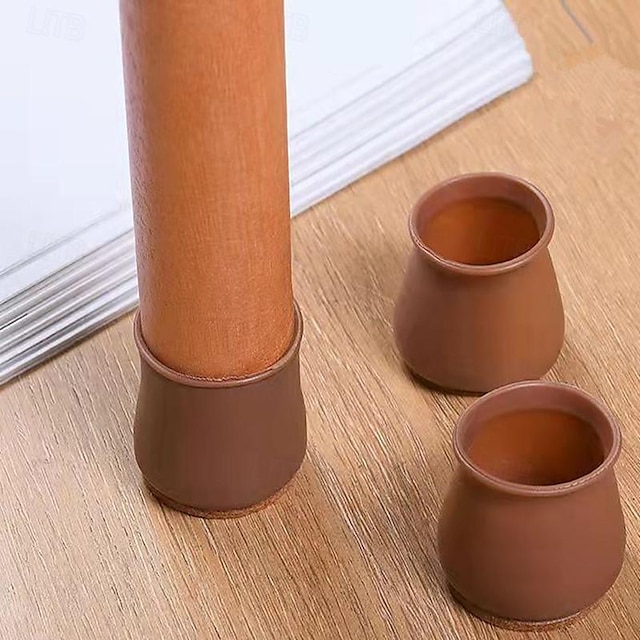  כובעי רגלי רהיטים, כיסויי רגלי כיסא סיליקון עם רפידות לבד מעובות: מגיני רגל רהיטים ללא רעש לשולחנות, כיסאות, שרפרפים
