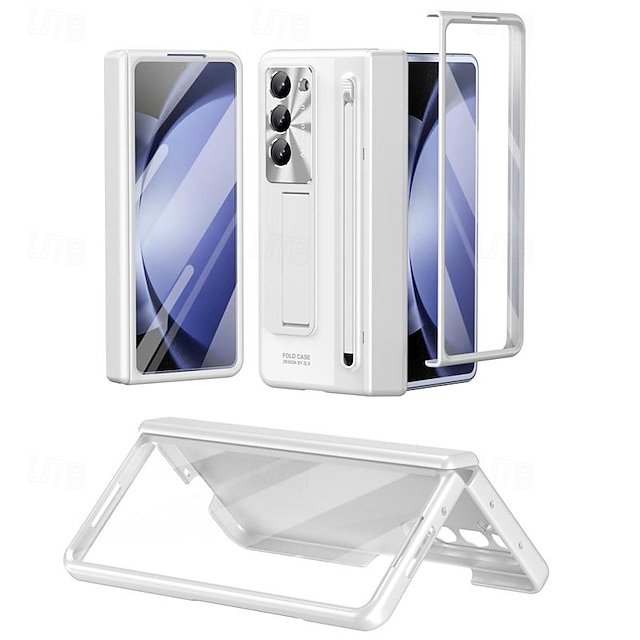  telefono Custodia Per Samsung Galaxy Piegatura a Z 7 Z Fold 6 Z Fold 5 Z Fold 4 Copertura Posteriore con Supporto con Proteggi Schermo Protezione Completa Armatura PC