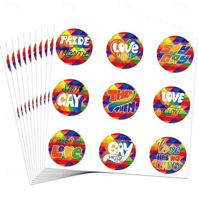  LGBTLGBTQ Arc-en-ciel Autocollant Adulte Homme Femme Gays Lesbienne Défilé de la fierté Mois de la fierté Mascarade Costume de carnaval facile