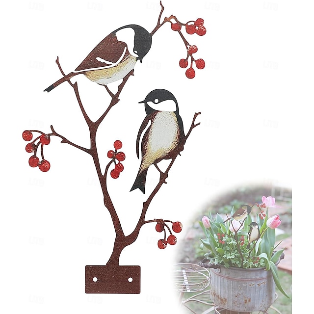  bring din have til live med disse udsøgte fuglehængende ornamenter i metaljernkunst - perfekt til at tilføje et strejf af kreativitet og charme til dit udendørsrum