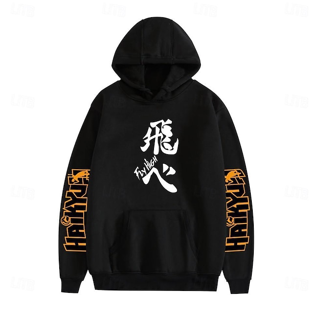  Haikyuu Hoodie Cartoon Back To School Anime Front Pocket Graphic For Couple's Men's Women's Adults' Masquerade Back To School Hot Stamping Casual Daily