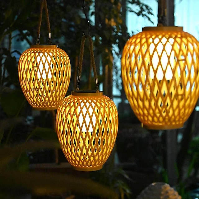  LED Solar Lantern Outdoor Camping Garden Hanging Lights for Garden Balcony Yard Walkway Tree Landscape Decoration 1PC