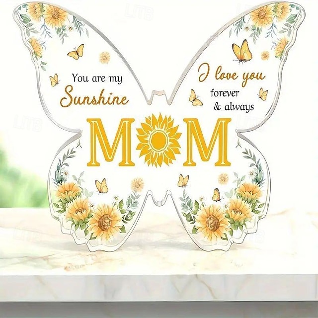  cadeau parfait pour maman - plaque acrylique papillon exquise, aucune électricité requise - idéal pour l'anniversaire de la fête des mères - cadeau mémorable de son fils ou de sa fille