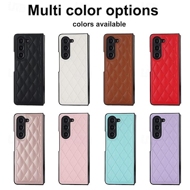  Phone Case For Samsung Galaxy Z Fold 5 Z Fold 4 Z Fold 3 Back Cover Shockproof Geometric Pattern TPU PU Leather