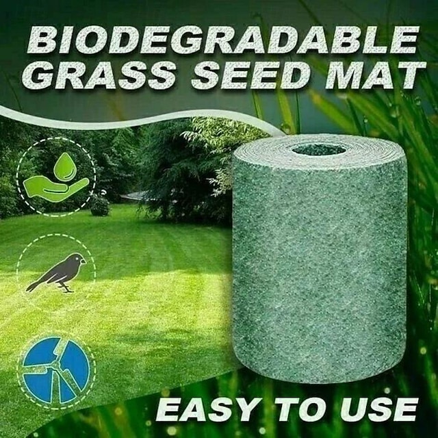  Estera biodegradable para semillas de césped, estera de jardín, manta hortícola para estera de semillas de césped no tejida en el extranjero (0,2*3m)