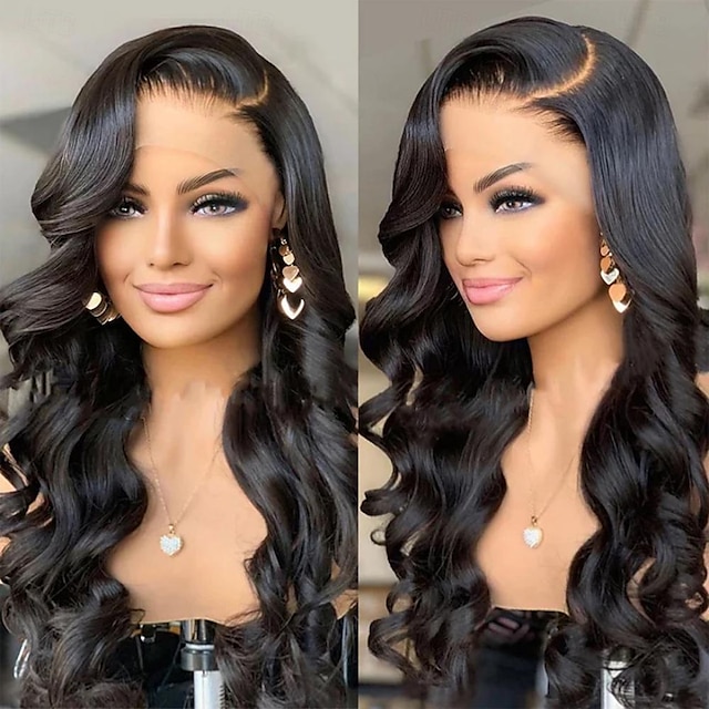  13x4 Body Wave Lace Front Wigs Human Hair Pre Plucked Glueless Wigs Human Hair 150% Density Body Wave 13x4 HD Transparent Frontal Wigs Human Hair Lace Front Wigs for Women