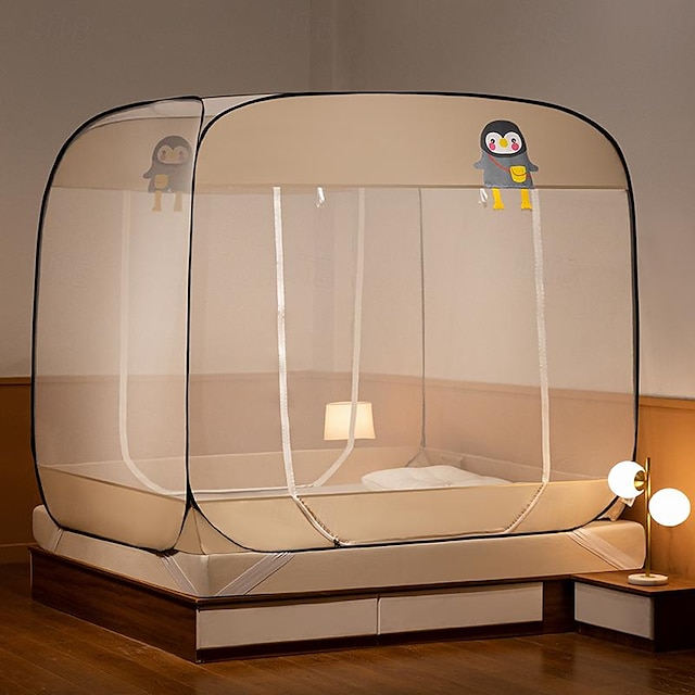  Mosquitera para cama de talla grande, red de prevención de mosquitos omnidireccional, mosquitera de cifrado ampliada, sin instalación
