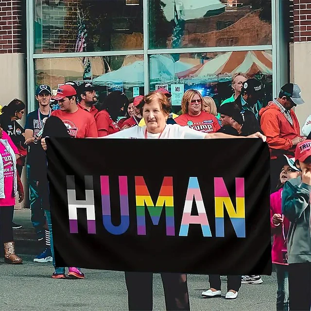 June Pride Month Pride Month LGBTQ LGBT Rainbow Parade Marching Banner Flag Outdoor Decorations Holiday Banner Sign Happy Pride 5