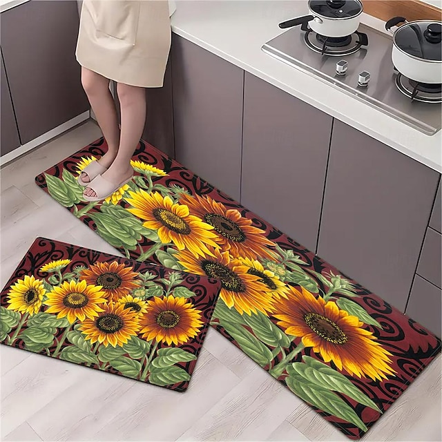  Sonnenblumen Teppich Küchenmatte rutschfeste ölfeste Bodenmatte Wohnzimmerteppich Indoor Outdoor Matte Schlafzimmer Dekor Badezimmermatte Eingangsteppich Türmatte