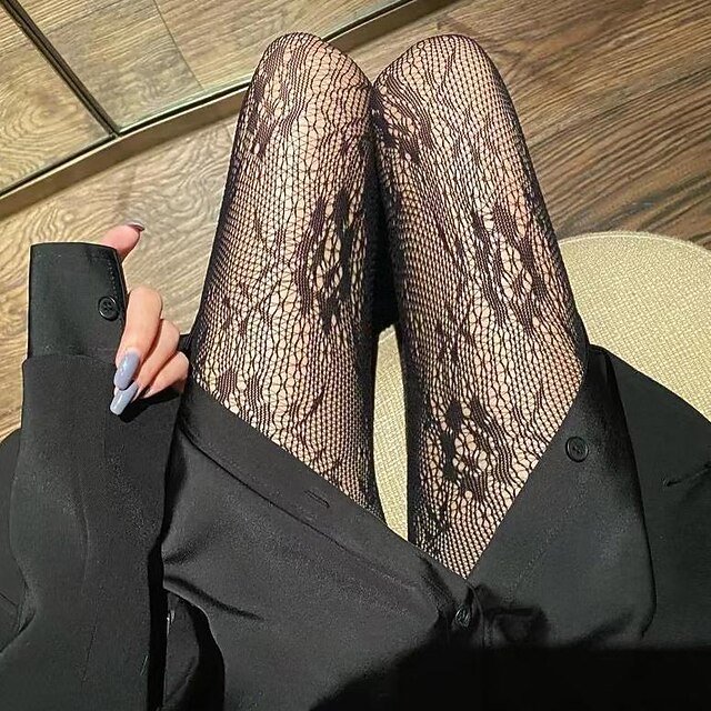 Women's Panty Hose Wedding Work Holiday Flower Sexy Lolita Elastic 1 Pair 7