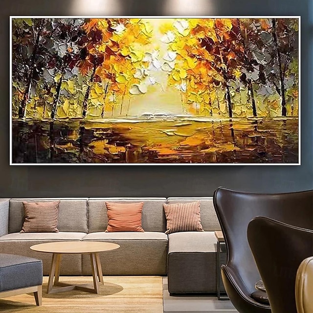  Mintura Handmade Landscape Oil Paintings On Canvas Wall Art Decoration Modern Abstract Texture Tree Pictures For Home Decor Rolled Frameless Unstretched Painting