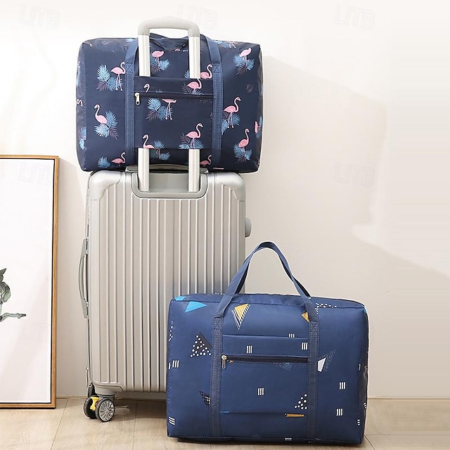  Bolsa de viaje de nailon de gran capacidad: bolsa de fin de semana liviana y portátil para viajes, gimnasio y almacenamiento mientras viaja