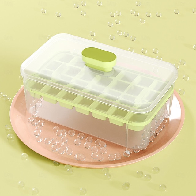  tavă pentru cuburi de gheață cu funcție de presare - matriță alimentară pentru congelare, ideală pentru frigidere, cutie de depozitare pentru prepararea gheții de casă