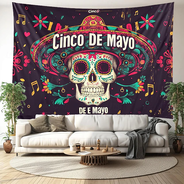 Cinco de Mayo Mexico Hanging Tapestry Wall Art Large Tapestry Mural Decor Photograph Backdrop Blanket Curtain Home Bedroom Living Room Decoration 21
