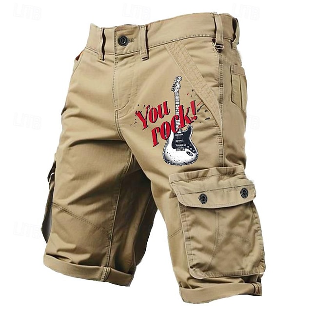  Herr Grafisk Djur Cargo-shorts Medium Midja Klassisk Utomhussport 6 fickor Designer Kläder