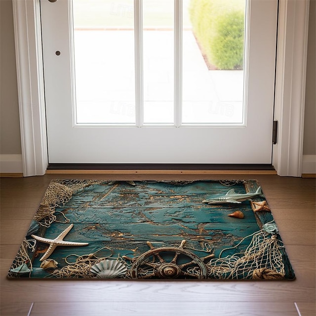  vintage mušle rohožka kuchyňská rohož podlahová rohož protiskluzová plocha koberec odolný proti oleji koberec vnitřní venkovní rohož ložnice výzdoba koupelna rohož vstupní koberec